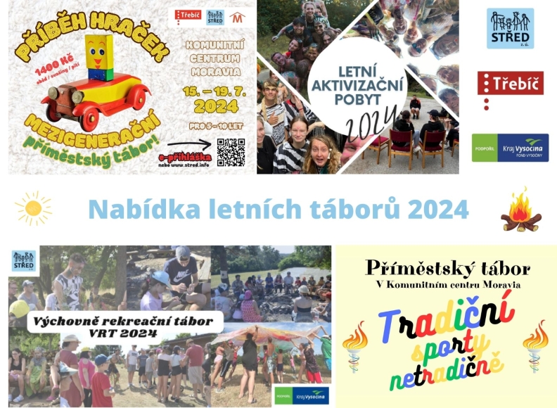 Nabídka letních táborů STŘED 2024